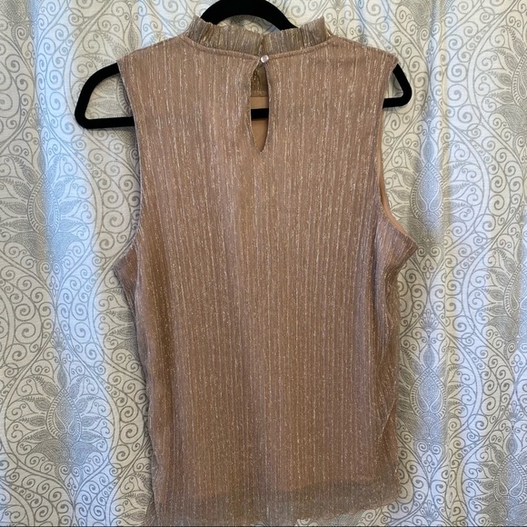 NWT! Adiva Lurex Shimmer Top- Rose Gold - Picture 2 of 10